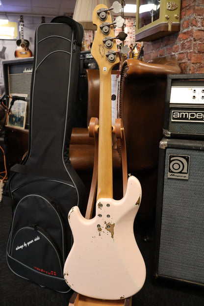 Sandberg California V 4-String Short Scale Hardcore Aged Shell Pink Bass Guitar