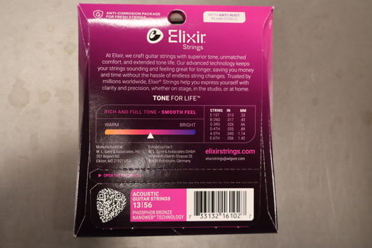 Elixir Acoustic Phosphor Bronze Nanoweb Medium 13-17-26-35-45-56