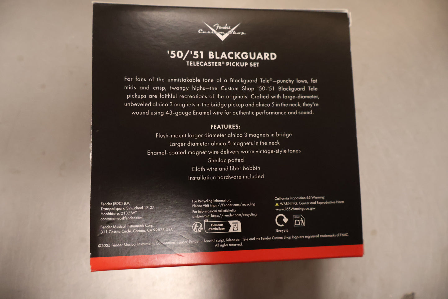 Fender Custom Shop '50/'51 Blackguard Telecaster Pickups, Set of 2