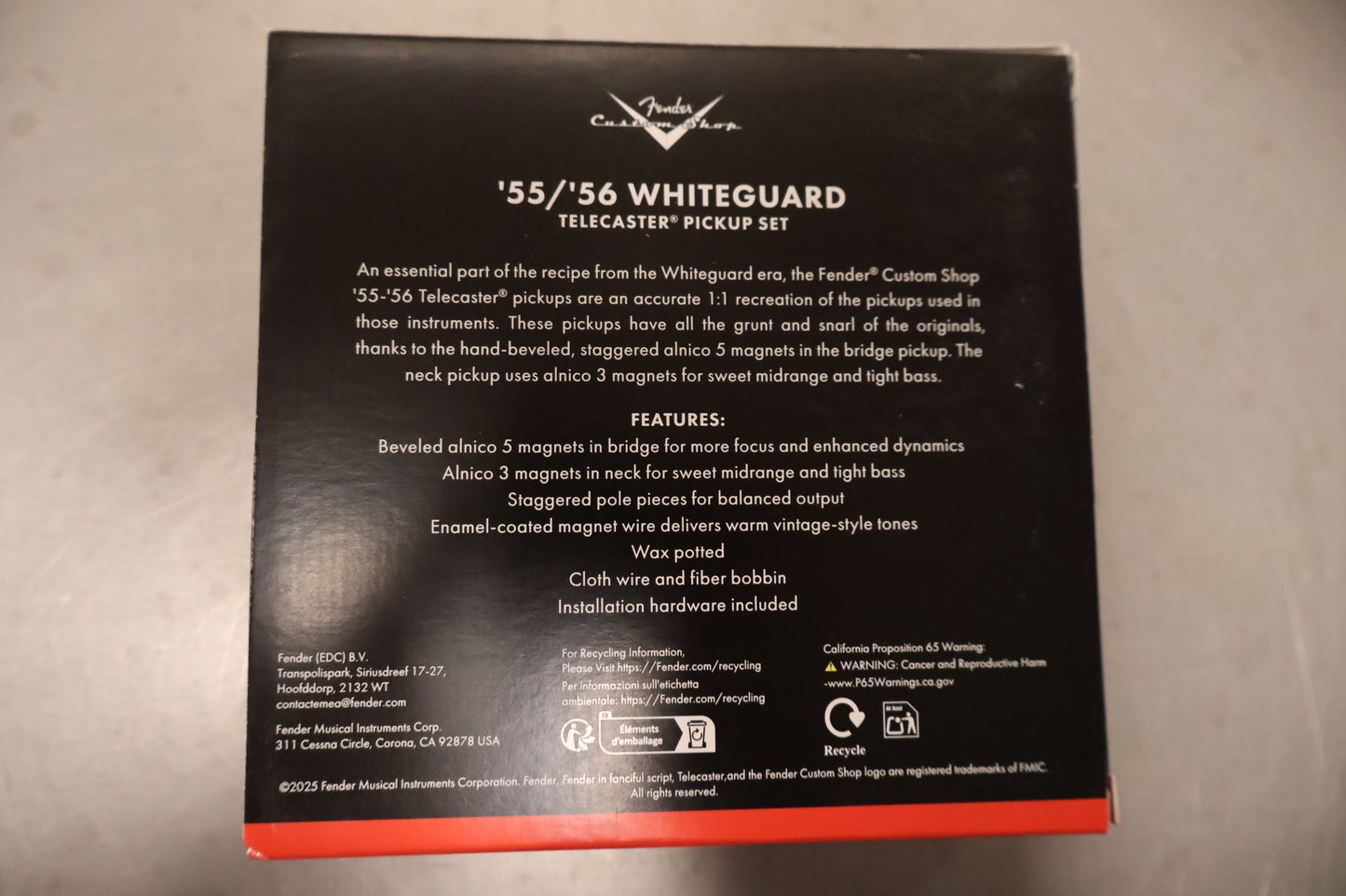 Fender Custom Shop '55/'56 Whiteguard Telecaster Pickups, Set of 2