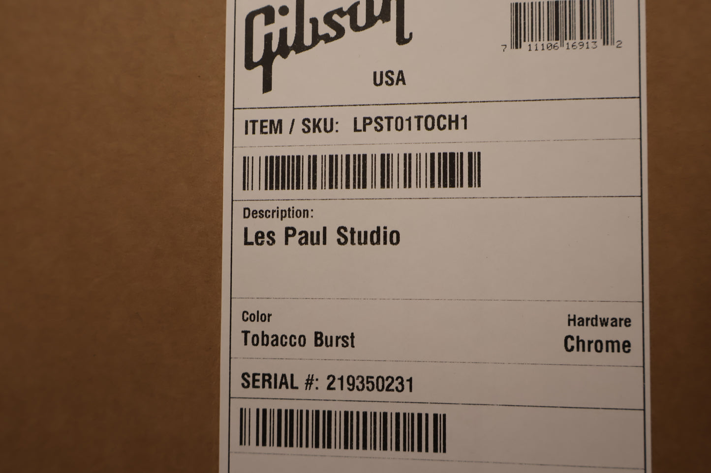 Gibson Les Paul Studio Tobacco Burst