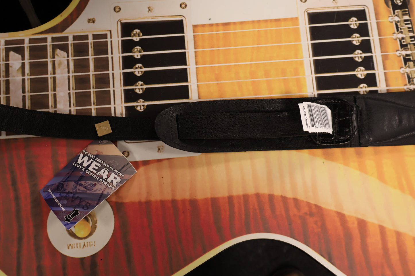 Levi's Leather Guitar Strap MSS100CR-BLK