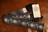 Souldier GS1447 - Peacock Flame Guitar Strap Blue on Black