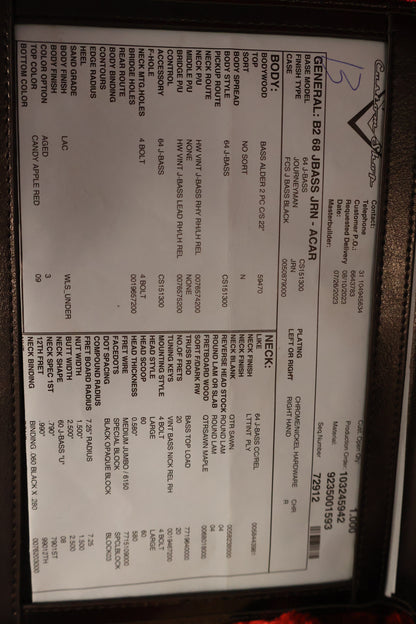 Fender '68 Jazz Bass Journeyman Relic - Aged Candy Apple Red