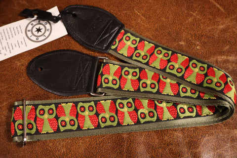 Souldier GS0973 - Owl Green on Olive Guitar Strap