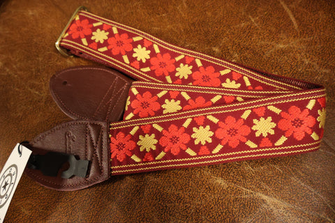 Souldier GS1070 - Tulip Red Gold Burgundy Guitar Strap