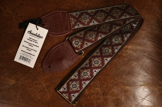 Souldier GS0065 - Regal Maroon Brass Guitar Strap