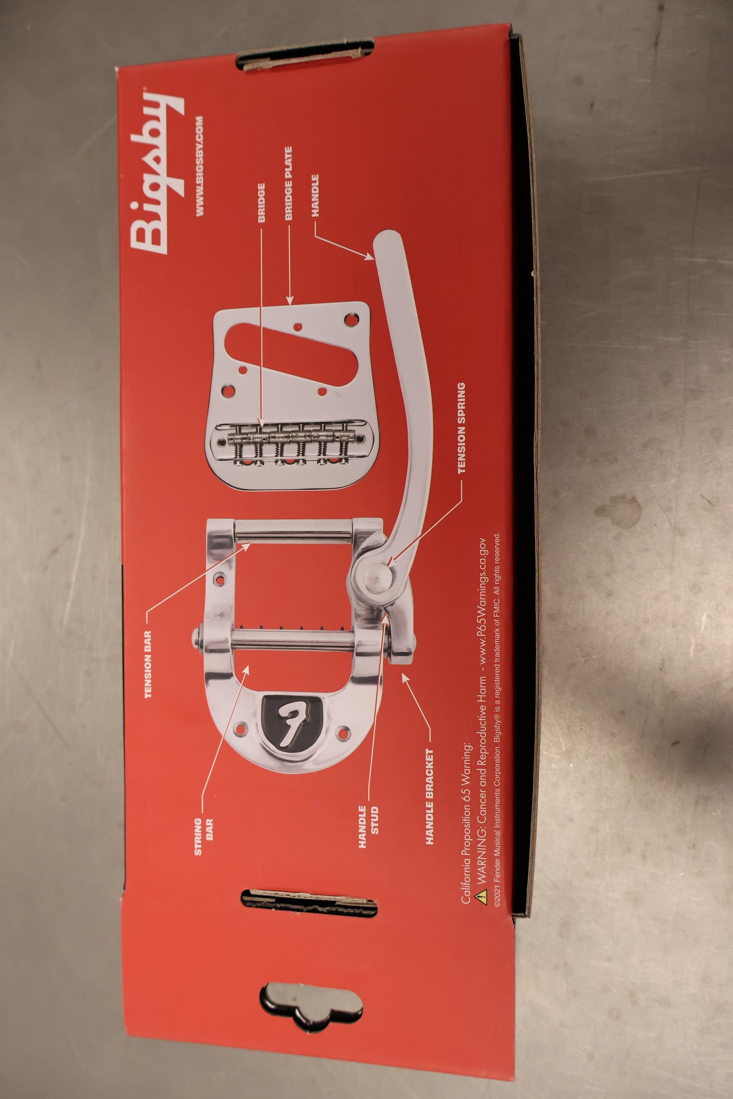 Bigsby B5F Fender Telecaster Vibrato Kit with Fender "F" Stamp, Polished Aluminum