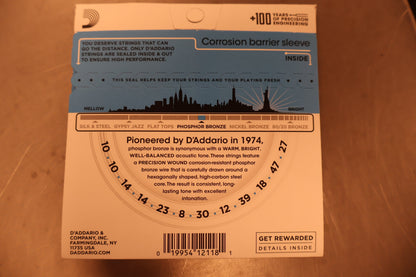 D'addario EJ38 Phosphor Bronze 12 String Light Gauge