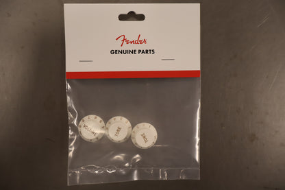 Fender Stratocaster Knobs,  Parchment (Volume, Tone, Tone) (3)