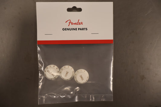 Fender Stratocaster Knobs,  Parchment (Volume, Tone, Tone) (3)