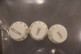 Fender Stratocaster Knobs,  Parchment (Volume, Tone, Tone) (3)