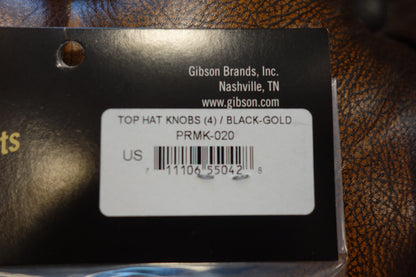Gibson PRMK-020 Top Hat Knobs w/ Gold Metal Insert (Black) (4 pcs.)