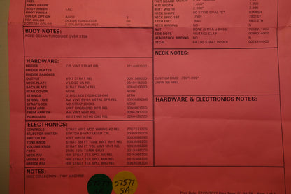 Fender Custom SHop '61 Stratocaster Heavy Relic Aged Ocean Turquoise over 3CS