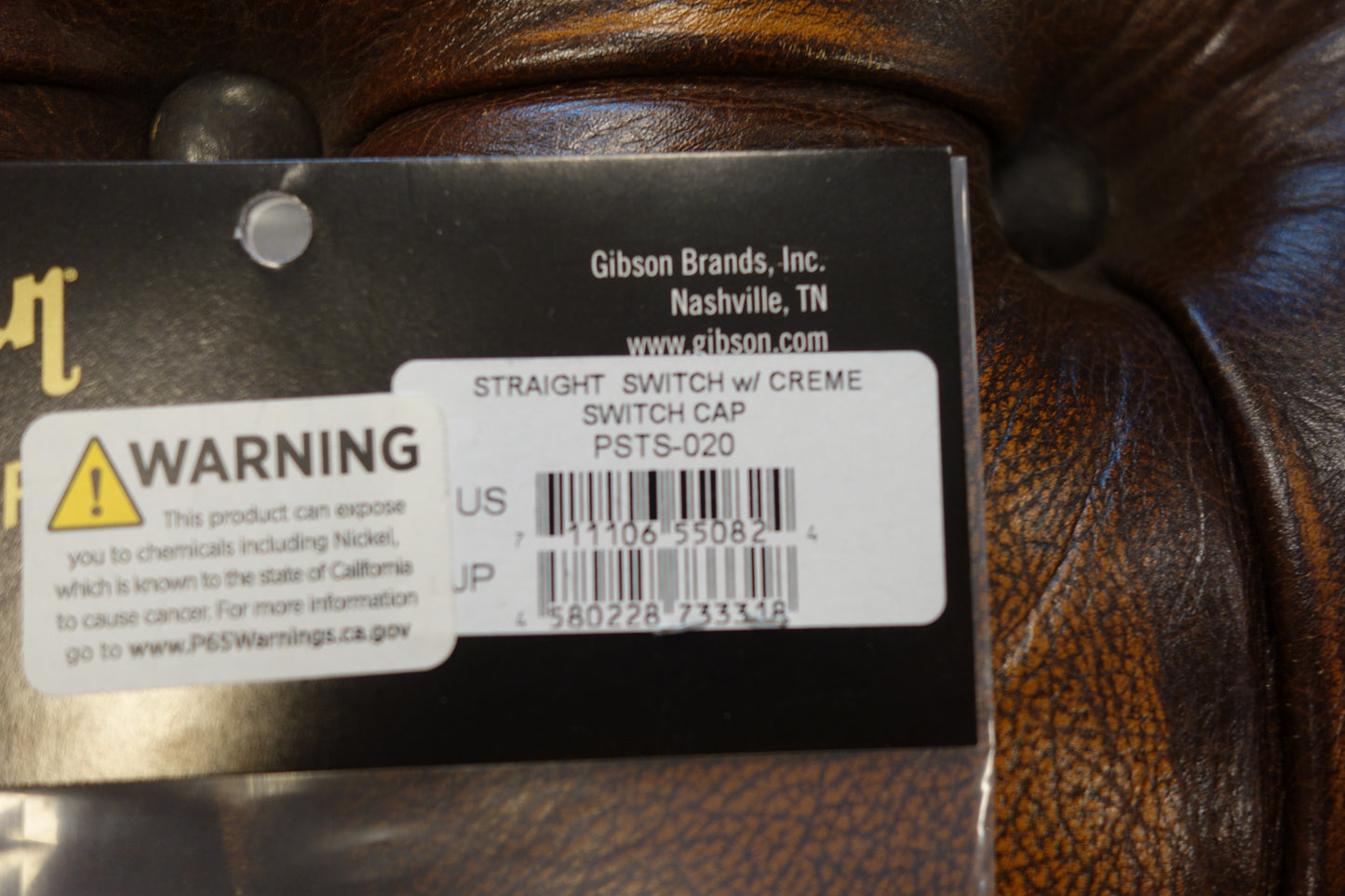 Gibson PSTS-020 Toggle Switch, Straight Type (Cream Cap)