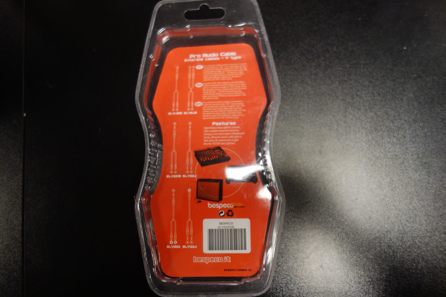 Bespeco SLYX2X030 Pro Audio Cable Y Type 0,30m