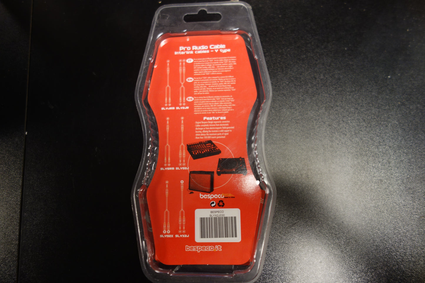 Bespeco SLYX2J030 Pro Audio Cable Y Type 0,30m