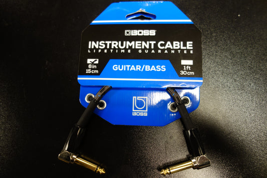 Boss PC 6" / 15cm Instrument Cable, Angle/Angle Jack