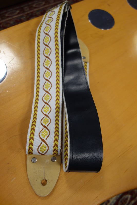 Vintage NOS 70s Strap Ace Style White/Yellow #16