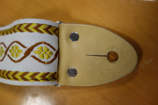 Vintage NOS 70s Strap Ace Style White/Yellow #16