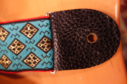 Vintage 60/70s NOS guitar strap Blue #17