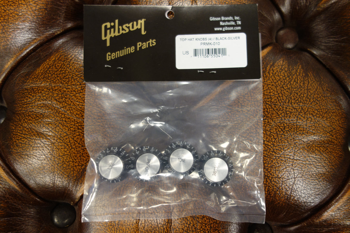 Gibson PRMK-010 Top Hat Knobs w/ Silver Metal Insert (Black) (4 pcs.)