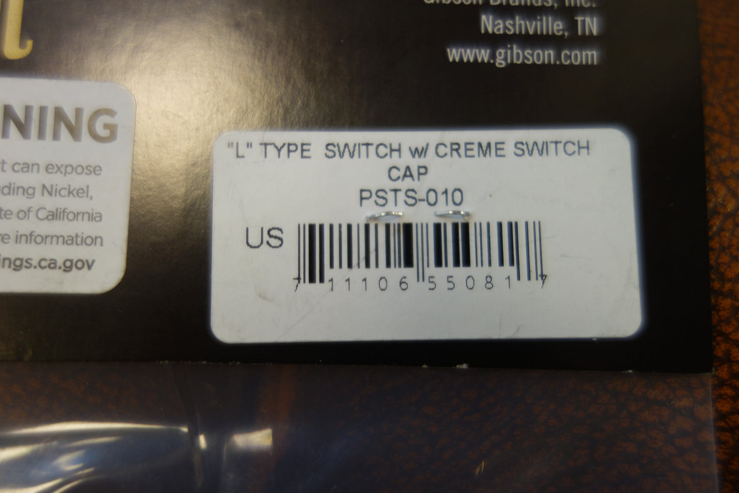 Gibson PSTS-010 Toggle Switch, L-Type (Cream Cap)