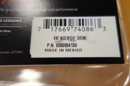 Fender Pure Vintage Bass Bridge Assembly, Nickel/Chrome