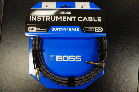 Boss BIC-10A 10FT / 3 m Instrument Cable Angle/Straight Jack