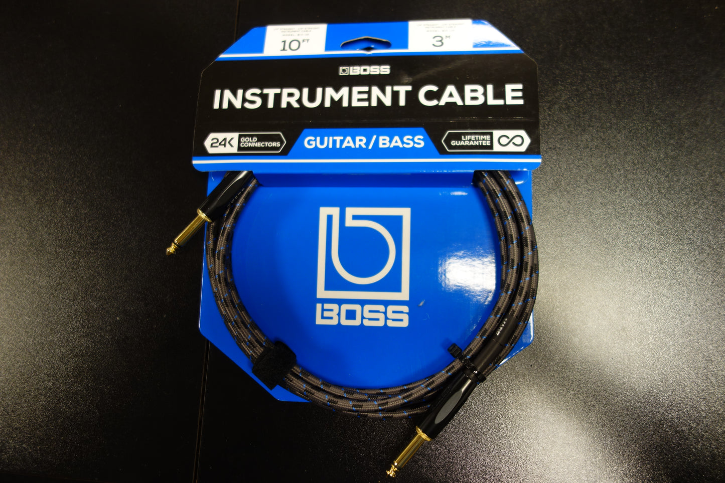 Boss BIC-10 10FT / 3 m Instrument Cable, Straight/Straight 1/4 Jack