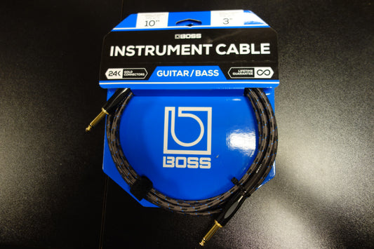 Boss BIC-10 10FT / 3 m Instrument Cable, Straight/Straight 1/4 Jack
