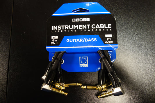 Boss BIC-PC-3 pack  PC 6" / 15cm Instrument Cable, Angle/Angle 1/4 Jack