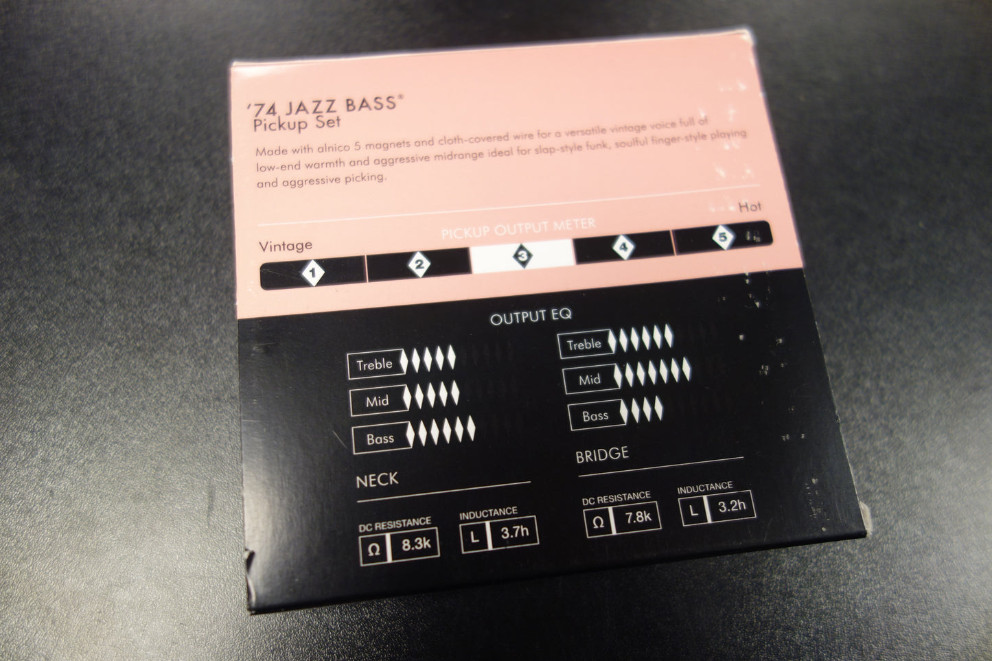 Fender Pure Vintage '74 Jazz Bass Pickup Set, Black (2)