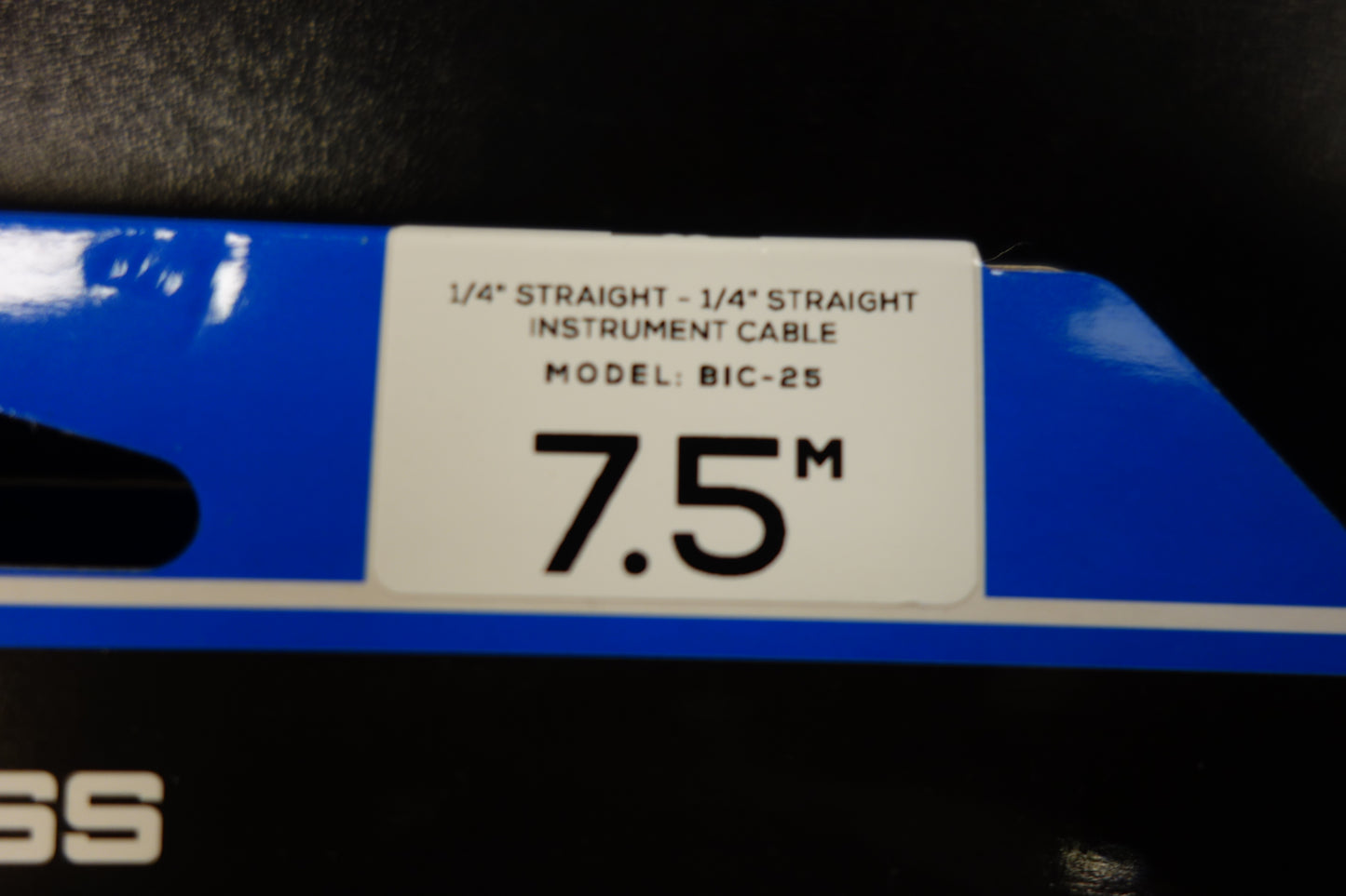 Boss BIC-25 20FT / 7,5 m Instrument Cable, Straight/Straight 1/4 Jack