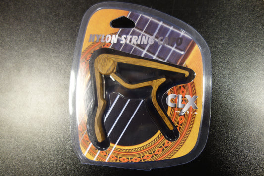 CLX Nylon String Capo Dark Wood Colour