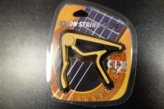 CLX Nylon String Capo Light Wood Colour