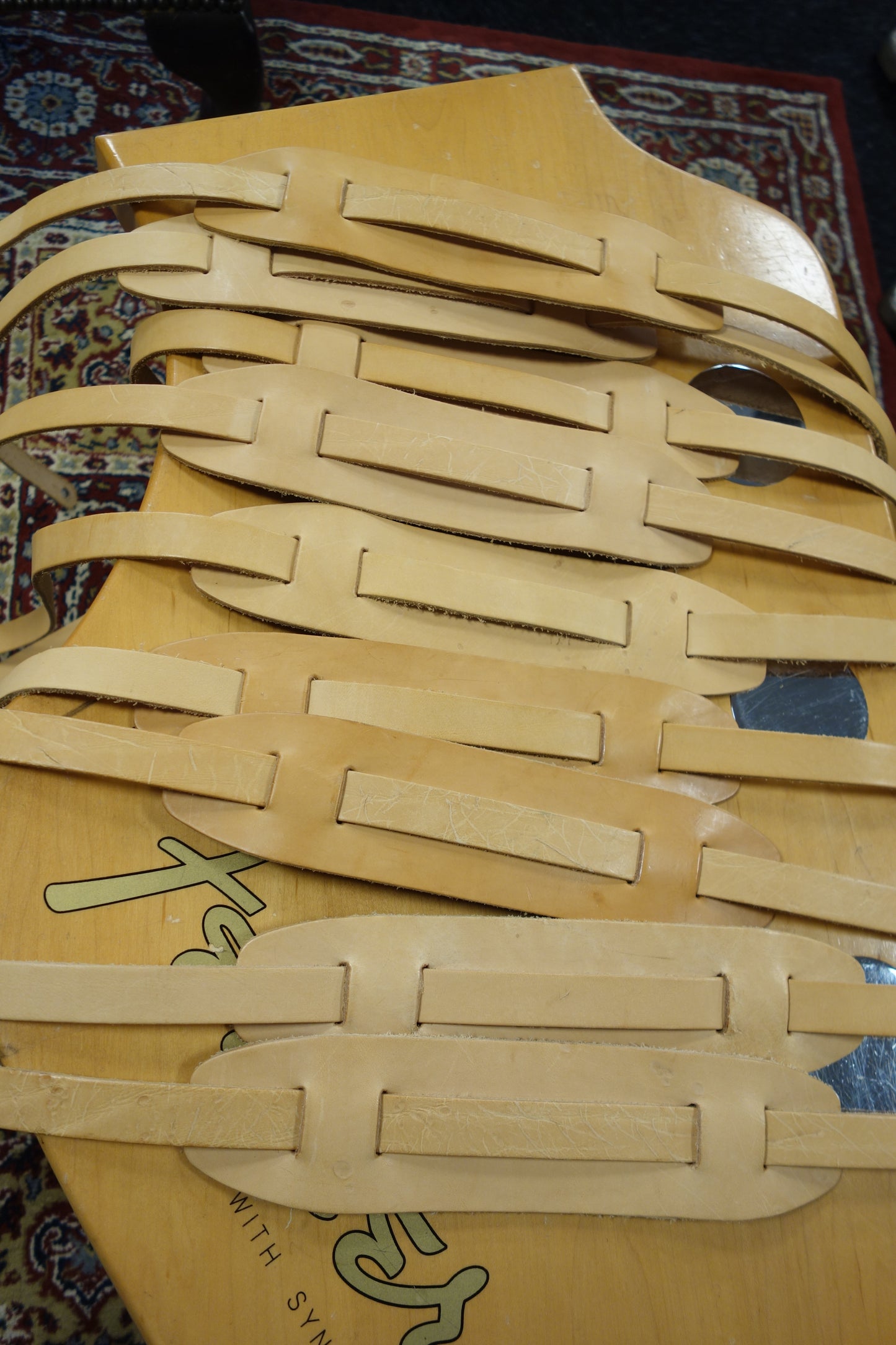 Liam's Adjustable Leather Vintage Style Guitar Strap Natural