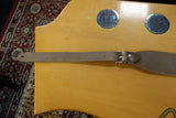 Liam's Adjustable Leather Buckle Guitar Strap light grey brown