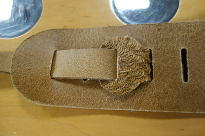 Liam's Adjustable Leather Bass Guitar Strap (extra wide - 8cm) rough light brown