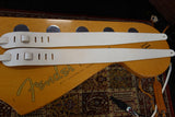 Liam's Adjustable Leather Bass Guitar Strap (extra wide - 8cm) White