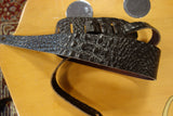 Liam's Standard Adjustable Leather Guitar Strap Crocodile Brown