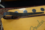 Liam's Standard Adjustable Leather Guitar Strap Crocodile Brown