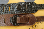Liam's Standard Adjustable Leather Guitar Strap Crocodile Brown
