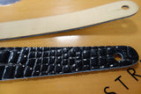 Liam's Standard Adjustable Leather Guitar Strap Crocodile Black