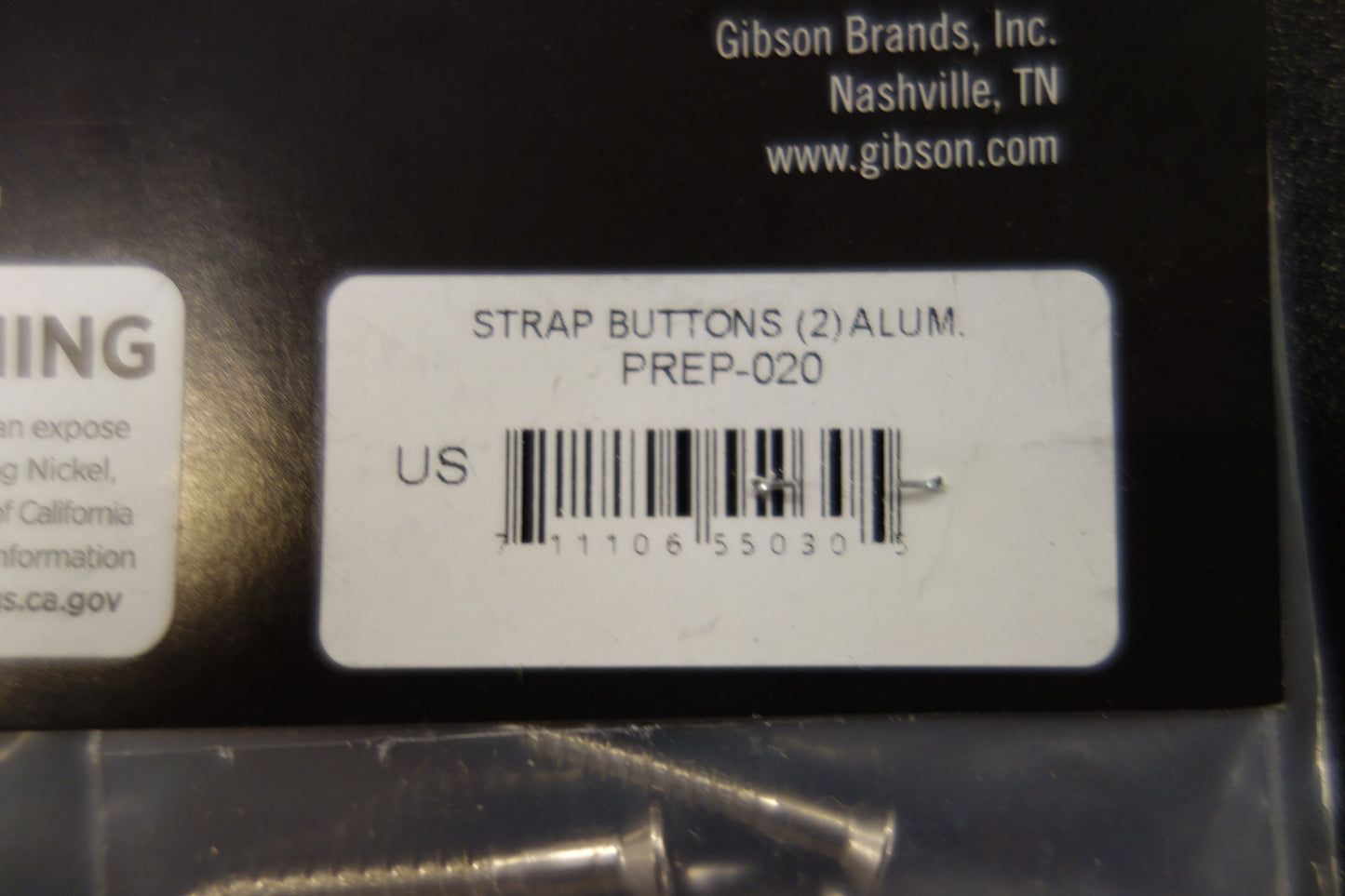Gibson PREP-020 Strap Buttons (Aluminum)(2 pcs.)