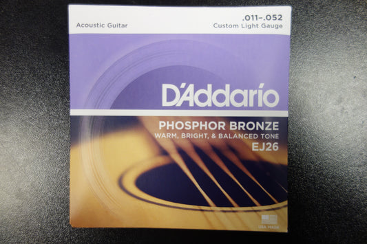 D'addario EJ-26 Phoshor Bronze 11-52 Custom Light