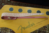 Liam's Standard Leather guitar strap Pink Stars