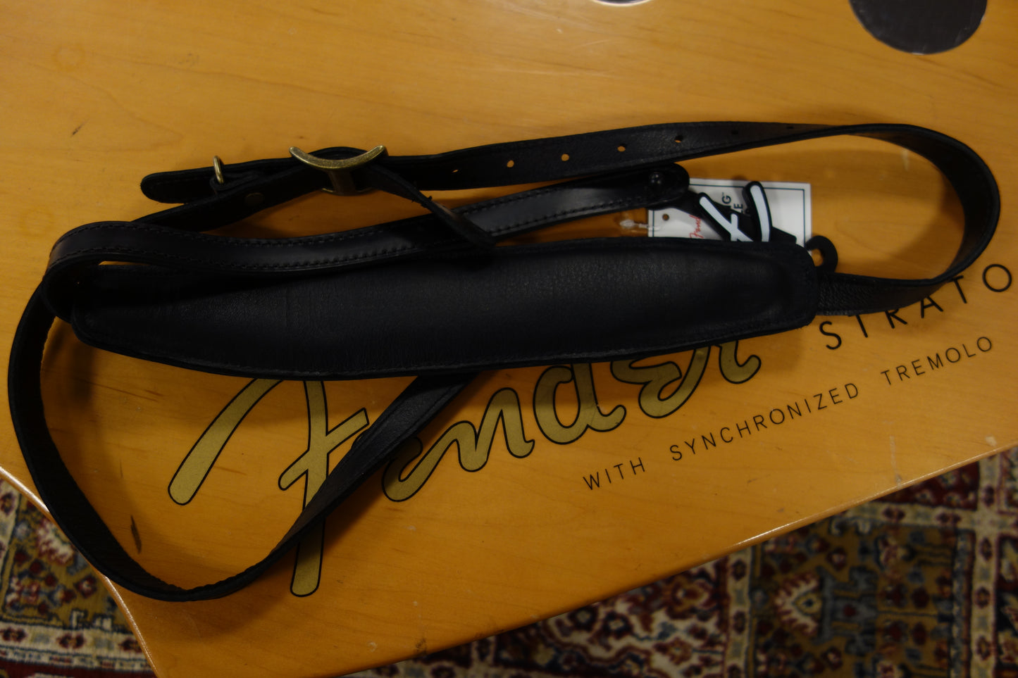 Fender Mustang™ Saddle Strap, Long, Black, 2.25"