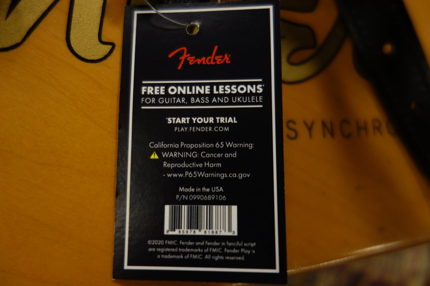 Fender Mustang™ Saddle Strap, Long, Black, 2.25"