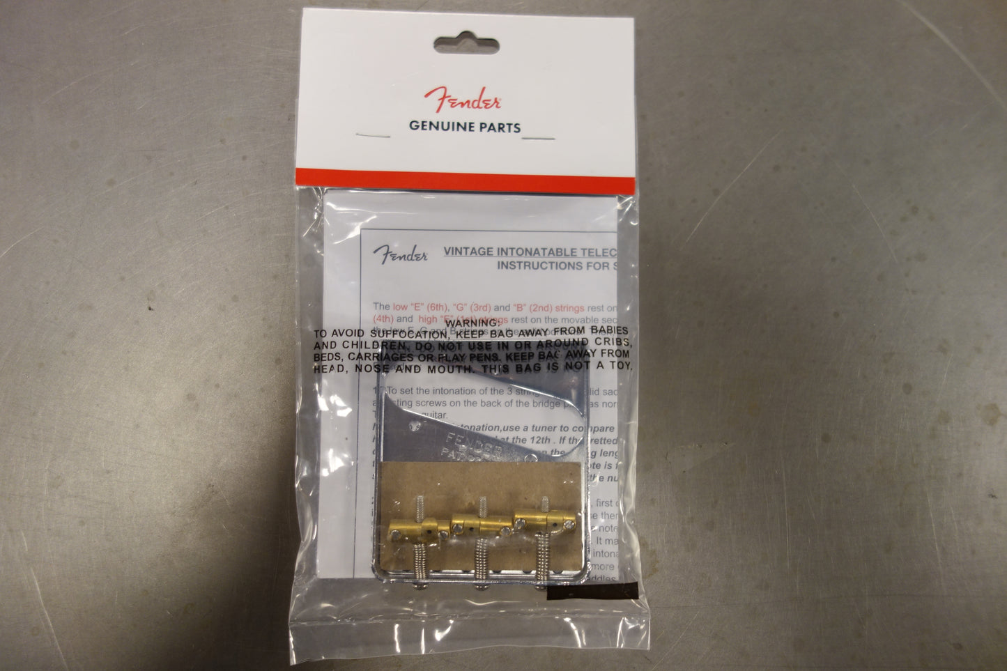 Fender 3-Saddle American Vintage "Hot Rod" Telecaster Bridge Assembly with Compensated Brass Saddles, Nickel